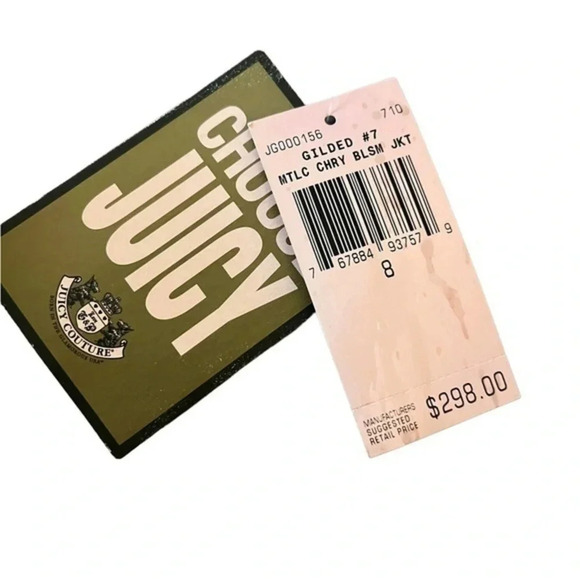 Juicy Couture Gilded Cherry Blossom‎ Tie Jacket 8 NWT - Picture 4 of 9